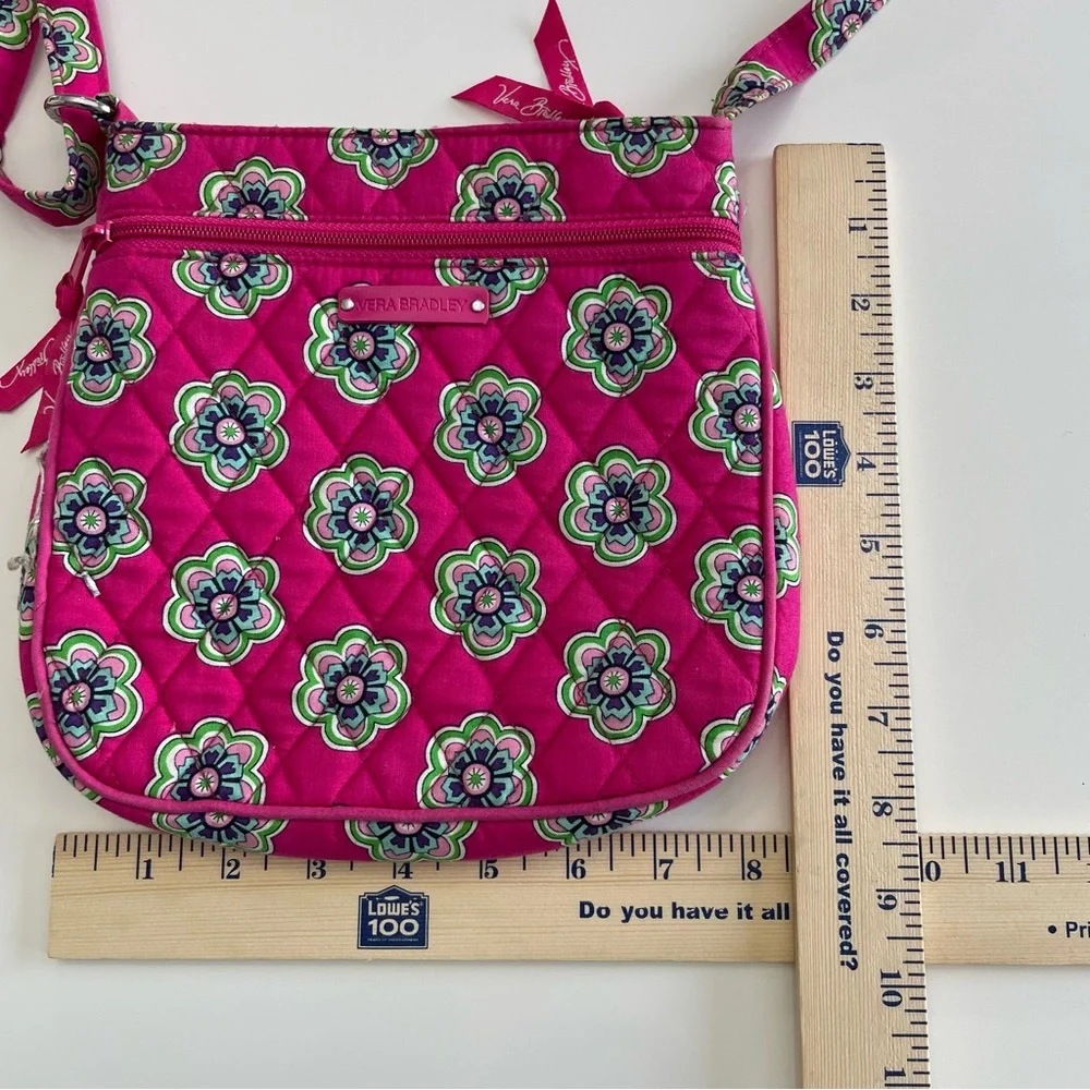 Vera Bradley Floral Crossbody Purse Pink Swirls Shoulder Bag